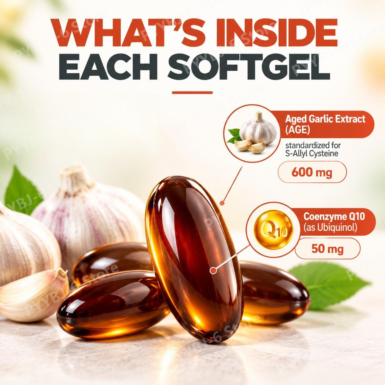 Aged Odorless Garlic Softgels  - огляд і ціна Coq10 Ubiquinol Softgel